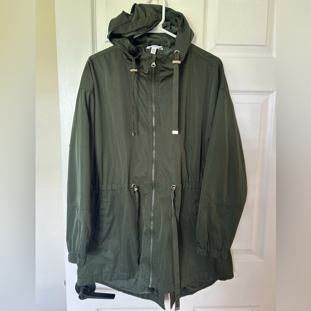 Ladies Hooded Anorak Jacket - Olive Green